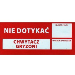 Naklejka mała NIE DOTYKAĆ CHWYTACZ GRYZONI, 1 szt.